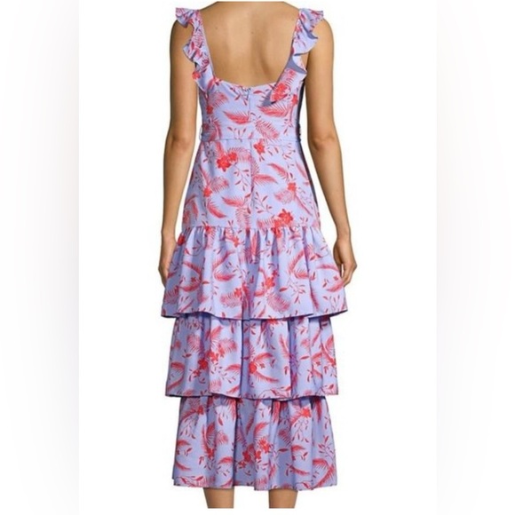 Likely Juno Floral Tiered Midi Dress in Periwinkle size 00 - Picture 5 of 10